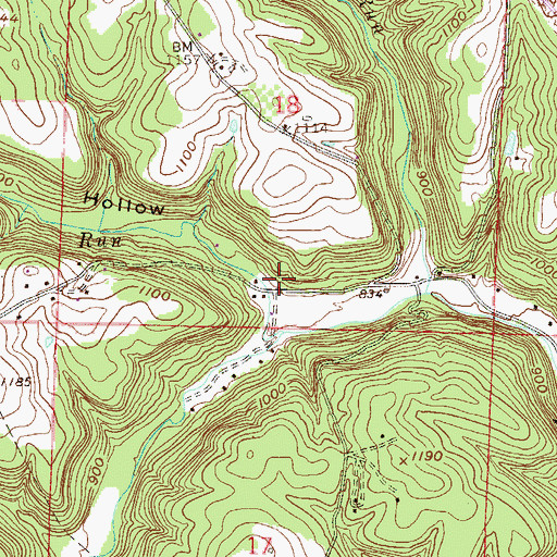 Topographic Map of Dungeon Hollow, OH