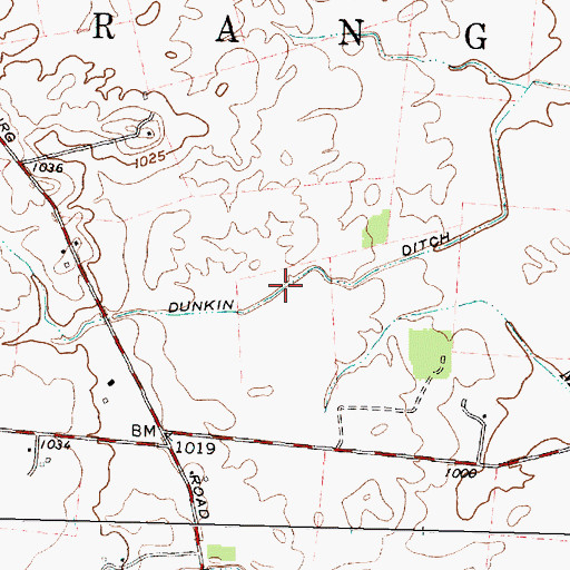 Topographic Map of Dunkin Ditch, OH