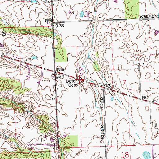 Topographic Map of Dutch Cemetery, OH
