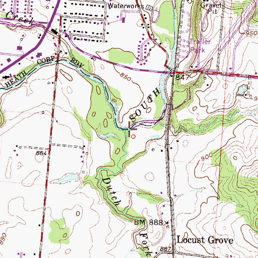 Topographic Map of Dutch Fork, OH
