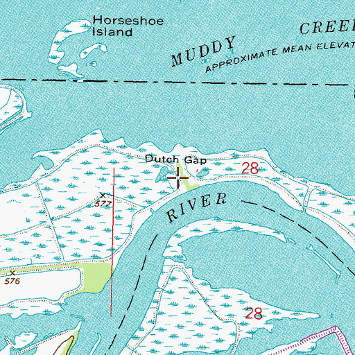 Topographic Map of Dutch Gap, OH
