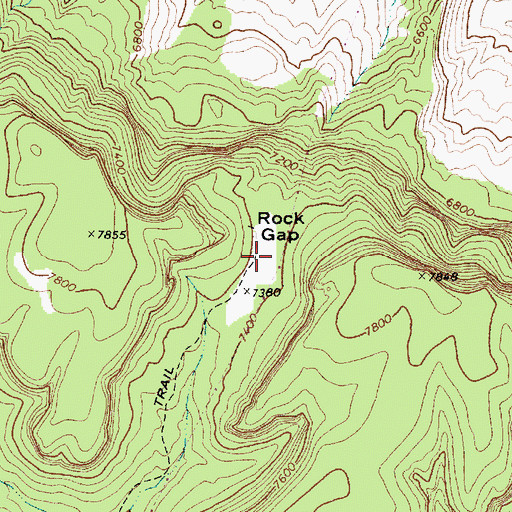 Topographic Map of Rock Gap, AZ