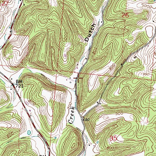 Topographic Map of Dutch Hollow, OH