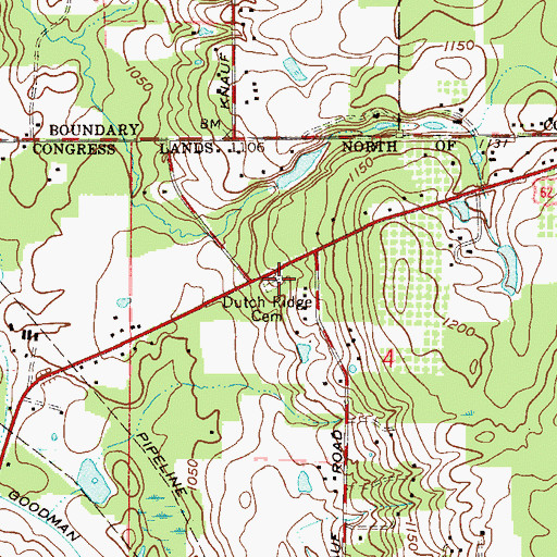 Topographic Map of Dutch Ridge Cemetery, OH