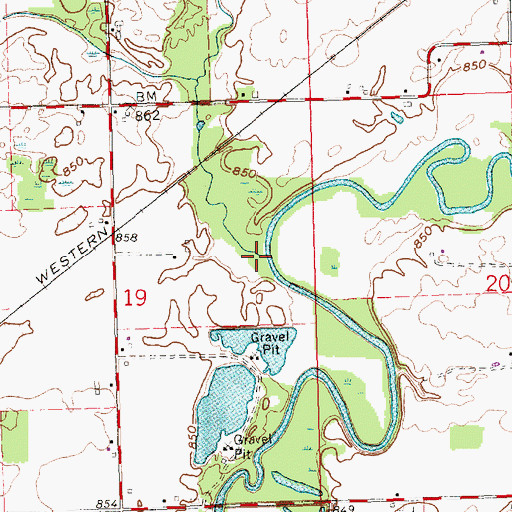 Topographic Map of Eagle Creek, OH
