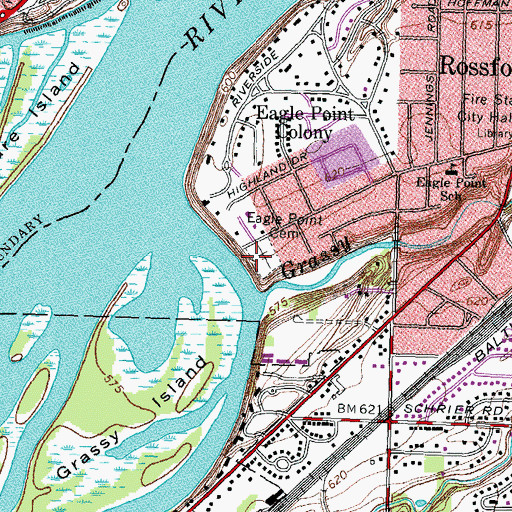 Topographic Map of Eagle Point Cemetery, OH