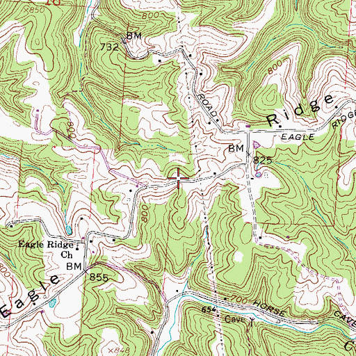 Topographic Map of Eagle Ridge, OH