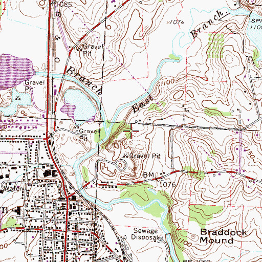Topographic Map of East Branch Kokosing River, OH