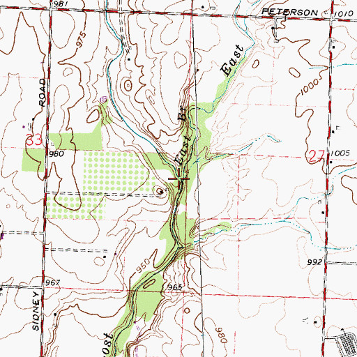 Topographic Map of East Branch Lost Creek, OH