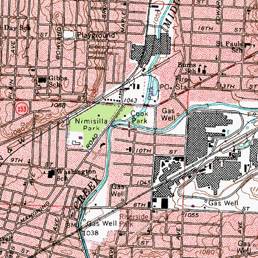 Topographic Map of East Branch Nimishillen Creek, OH