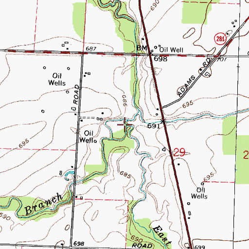 Topographic Map of East Branch South Branch Portage River, OH