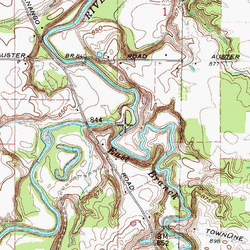Topographic Map of East Branch Vermilion River, OH