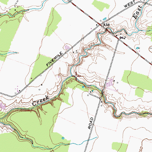 Topographic Map of East Fork Fivemile Creek, OH