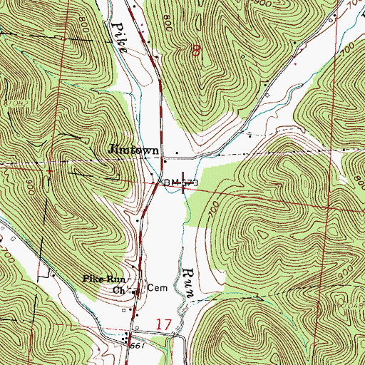 Topographic Map of East Fork Pike Run, OH