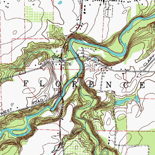 Topographic Map of East Fork Vermilion River, OH