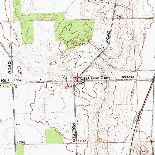 Topographic Map of East Zion Cemetery, OH