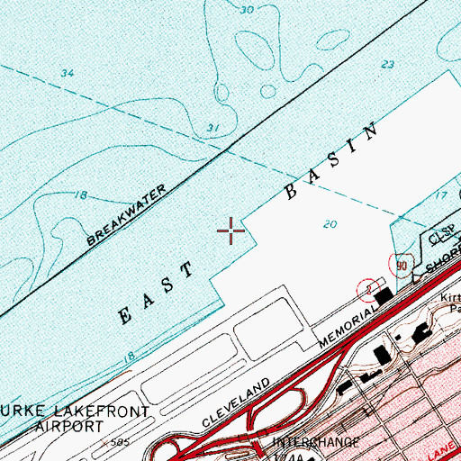 Topographic Map of East Basin, OH
