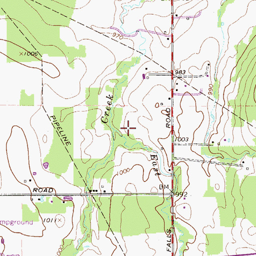 Topographic Map of East Branch, OH