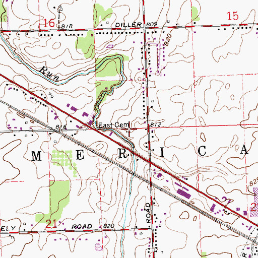 Topographic Map of East Cemetery, OH