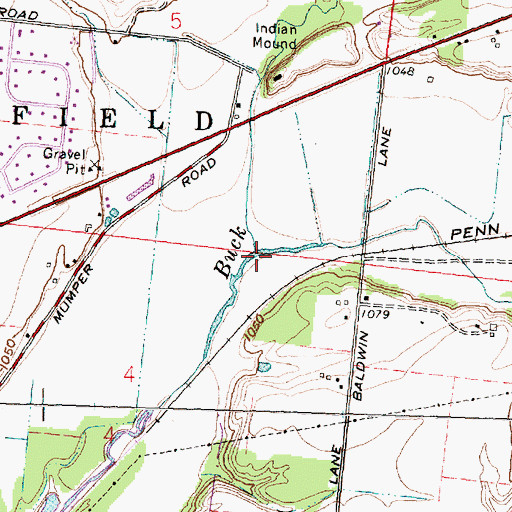 Topographic Map of East Fork Buck Creek, OH