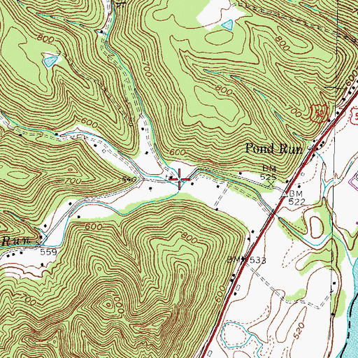 Topographic Map of East Fork Pond Run, OH