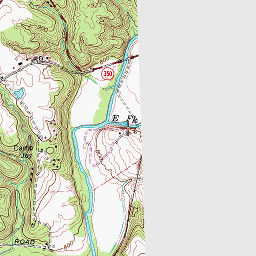 Topographic Map of East Fork Todd Fork, OH