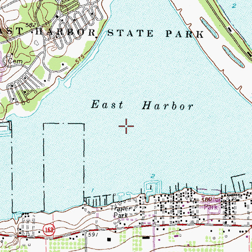 Topographic Map of East Harbor, OH