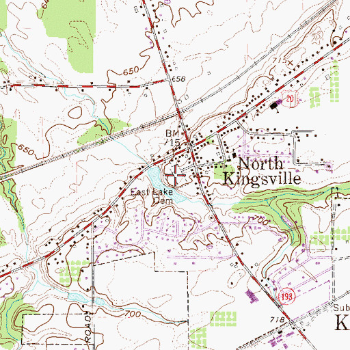 Topographic Map of East Lake Cemetery, OH