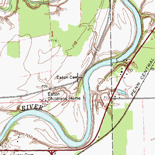 Topographic Map of Eaton Cemetery, OH