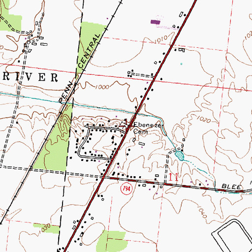 Topographic Map of Ebenezer Cemetery, OH