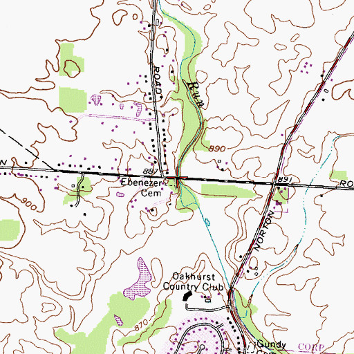 Topographic Map of Ebenezer Cemetery, OH