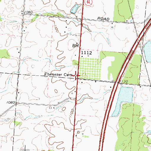 Topographic Map of Ebenezer Cemetery, OH