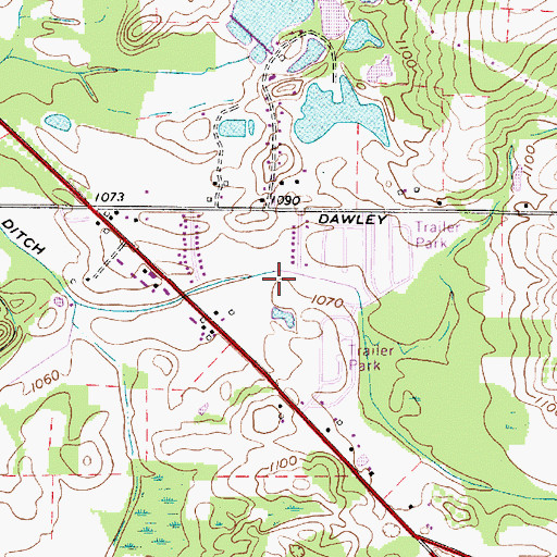 Topographic Map of Eckert Ditch, OH