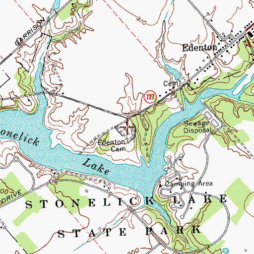 Topographic Map of Edenton Cemetery, OH
