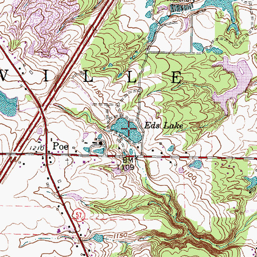 Topographic Map of Eds Lake, OH
