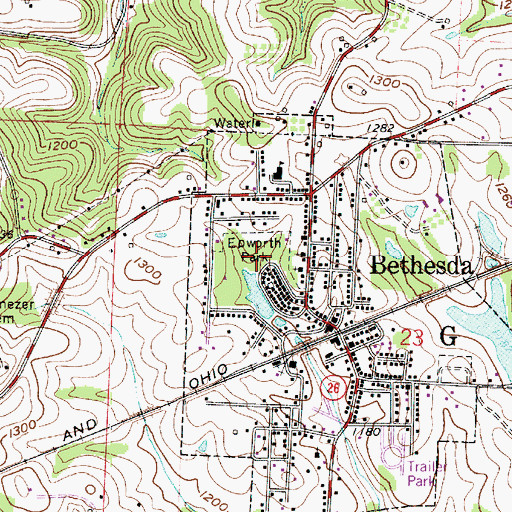 Topographic Map of Epworth Park, OH