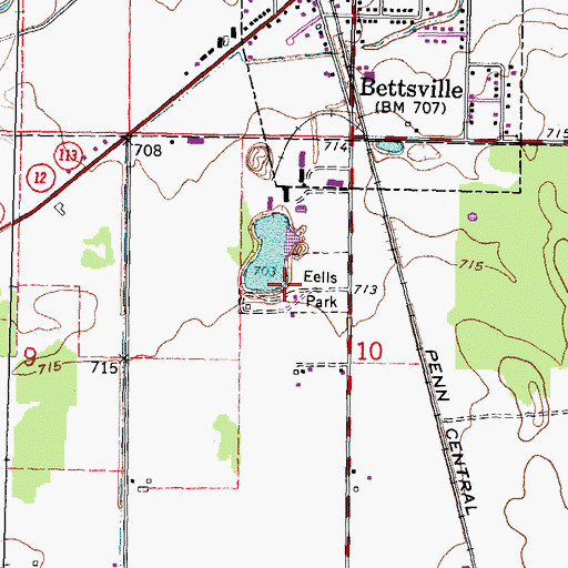 Topographic Map of Eells Park, OH