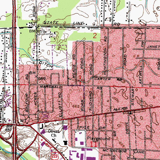 Topographic Map of Eggeman Ditch, OH