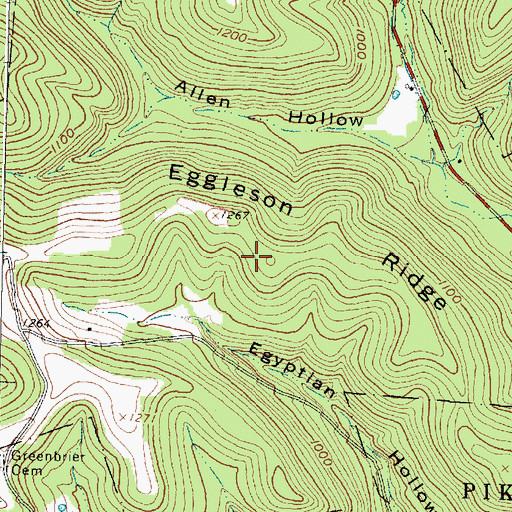 Topographic Map of Eggleson Ridge, OH