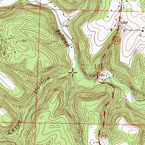 Topographic Map of Egypt Hollow, OH