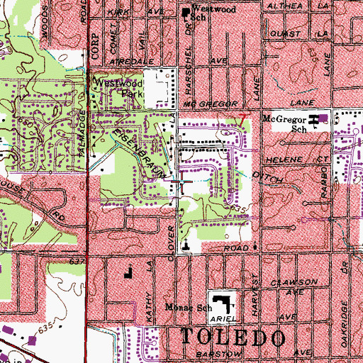 Topographic Map of Eisenbraum Ditch, OH