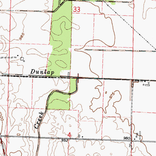Topographic Map of Elder Creek, OH