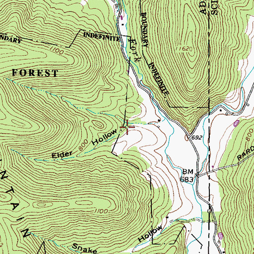 Topographic Map of Elder Hollow, OH
