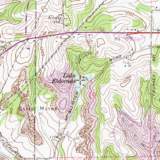 Topographic Map of Lake Eldorado, OH