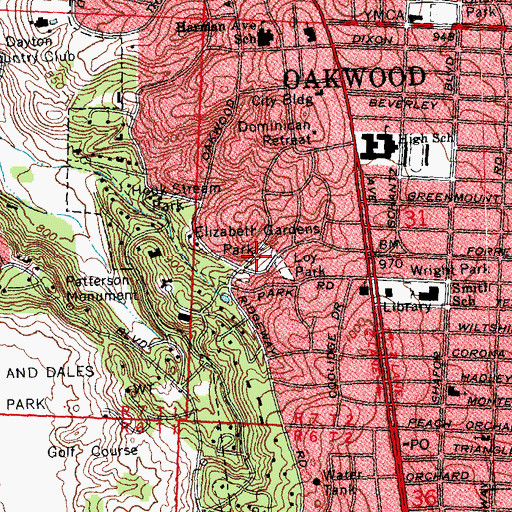 Topographic Map of Elizabeth Gardens Park, OH