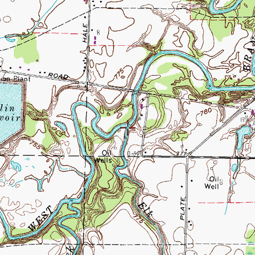 Topographic Map of Elk Creek, OH