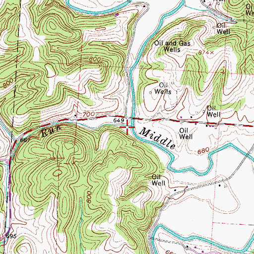 Topographic Map of Elk Run, OH