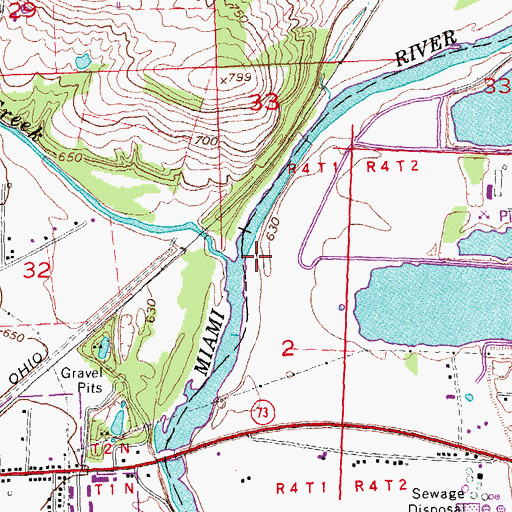 Topographic Map of Elk Creek, OH