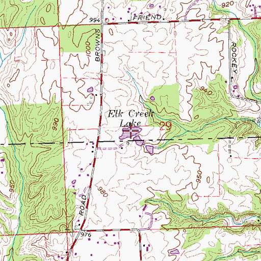 Topographic Map of Elk Creek Lake, OH