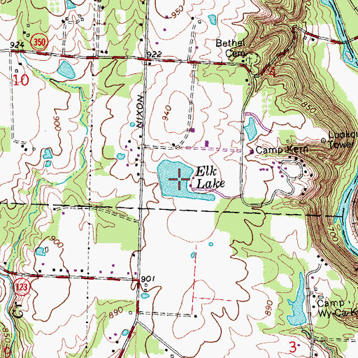 Topographic Map of Elk Lake, OH
